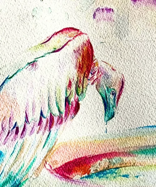 Acuarela La fragilidad de un buitre 2 - Rocio Vazquez Art