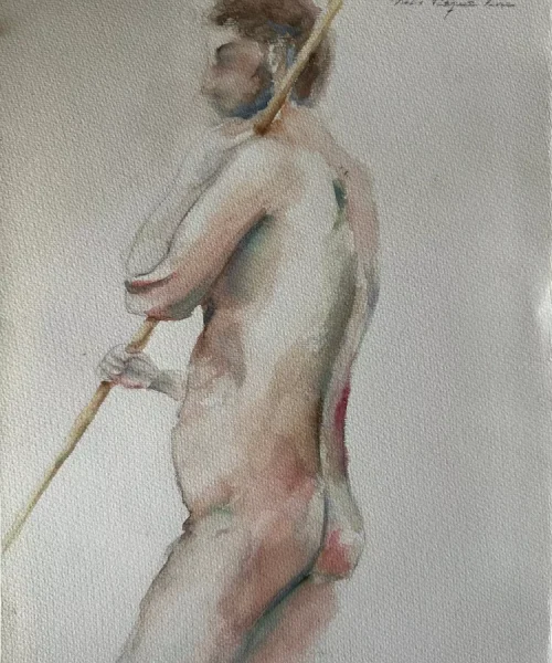 Rocio Vazquez ART - Acuarelas con Agudo - Pose masculina 1