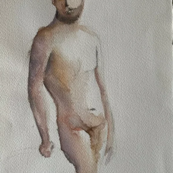 Acuarela "Pose masculina 2"
