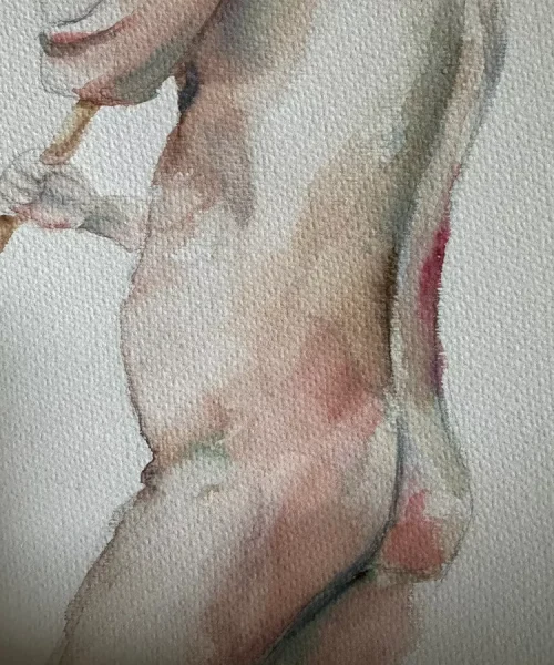 Rocio Vazquez ART - Acuarelas con Agudo - Pose masculina 4