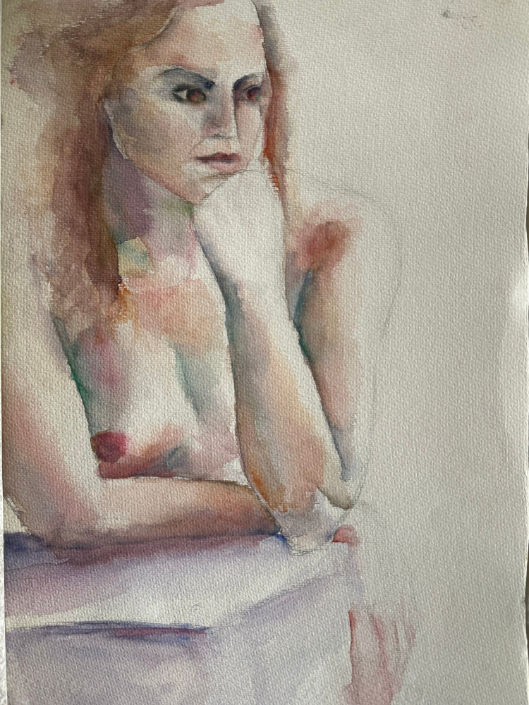 Acuarela "Retrato contemplativo"