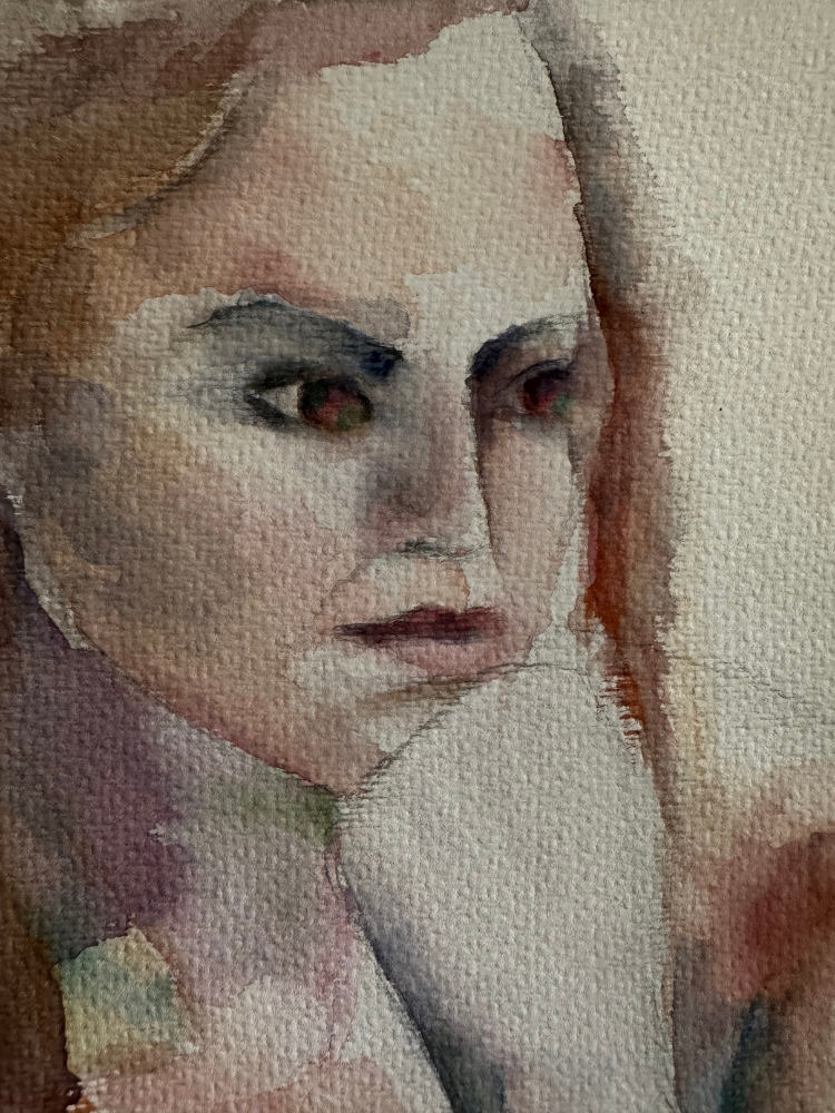 Acuarela "Retrato contemplativo"