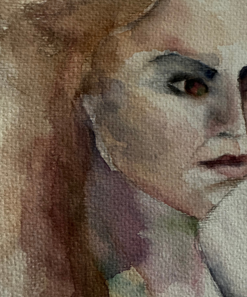 Rocio Vazquez ART - Acuarelas con Agudo - Retrato Contemplativo 6