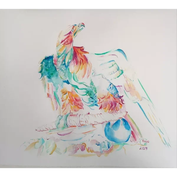 Acuarela "Vuelo Majestuoso"