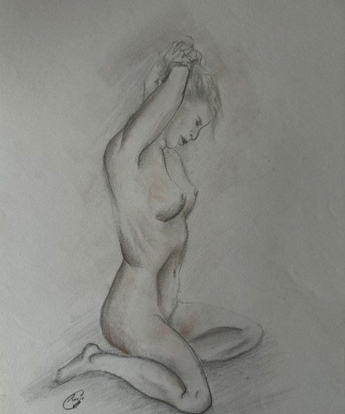 Rocío Vazquez ART - Dibujo Recogiendose el pelo 1