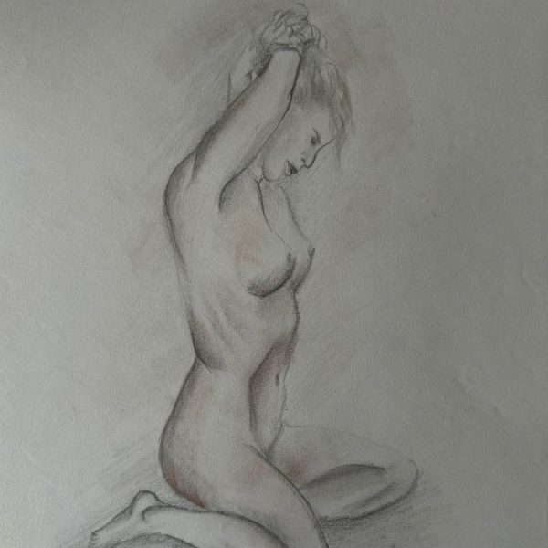 Dibujo "Recogiendose el pelo"